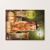 Puzzle Chien d'or retriever en costume d'Halloween (Horizontal)