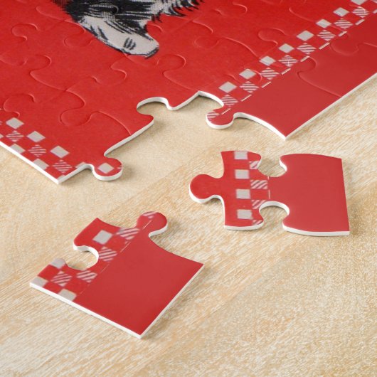 Puzzle Chien écossais des années 1950 en rouge (Côté)