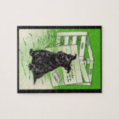 Puzzle Chien écossais par livraison spéciale (Horizontal)