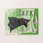 Puzzle Chien écossais par livraison spéciale (Horizontal)