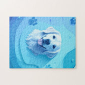 Puzzle Chien Empreinte Patte Bleue (Horizontal)