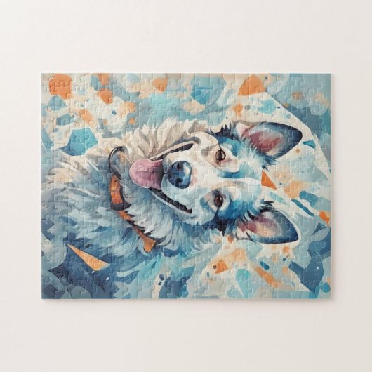 Puzzle Chien en bleu (Horizontal)