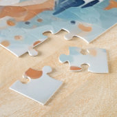 Puzzle Chien en mosaïque bleue (Côté)