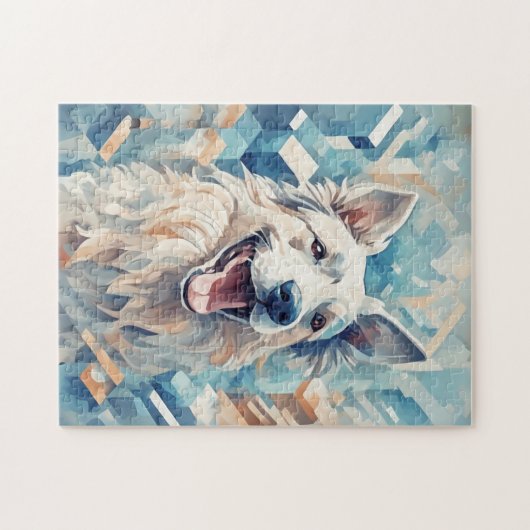 Puzzle Chien en mosaïque bleue (Horizontal)