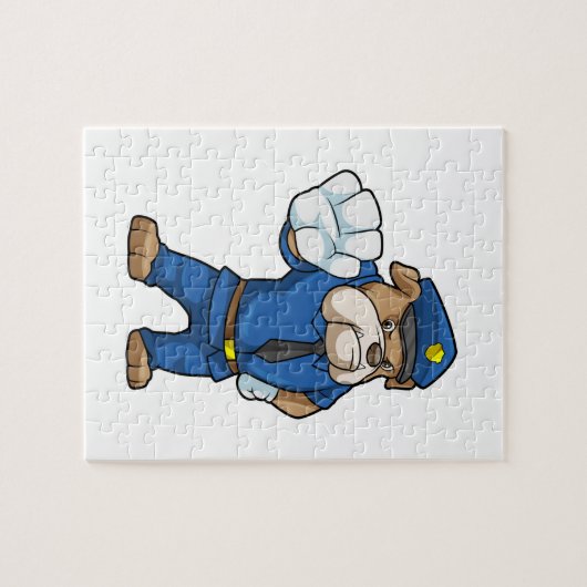 Puzzle Chien en policier avec uniforme (Horizontal)