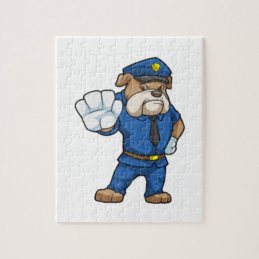 Puzzle Chien en policier avec uniforme (Vertical)