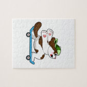 Puzzle Chien en Skate avec Skateboard (Horizontal)