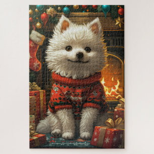 Puzzle Chien Esquimau Américain Avec Cheminée Cadeaux De
