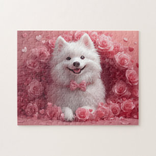 Puzzle Chien Esquimau Américain avec des Roses - Saint-Va