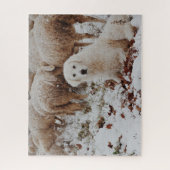 Puzzle Chien gardien du bétail blanc avec mouton (Vertical)
