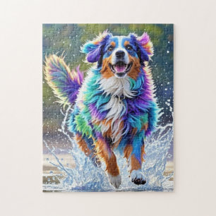 Puzzle Chien géant coloré heureux joueur drôle, éclabouss