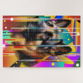 Puzzle Chien géométrique moderne (Horizontal)