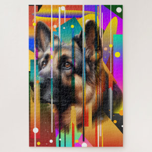 Puzzle Chien géométrique moderne