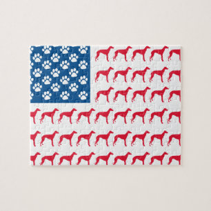 Puzzle Chien gris patriotique