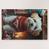 Puzzle Chien Havanais avec cadeaux de Noël (Horizontal)