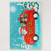 Puzzle Chien Havanais Noël Père Noël Livraison Camion (Vertical)