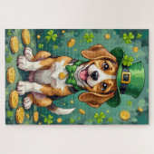 Puzzle Chien heureux de la Saint-Patrick Beagle (Horizontal)