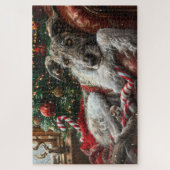 Puzzle Chien Loup Hound Noël Festif (Vertical)