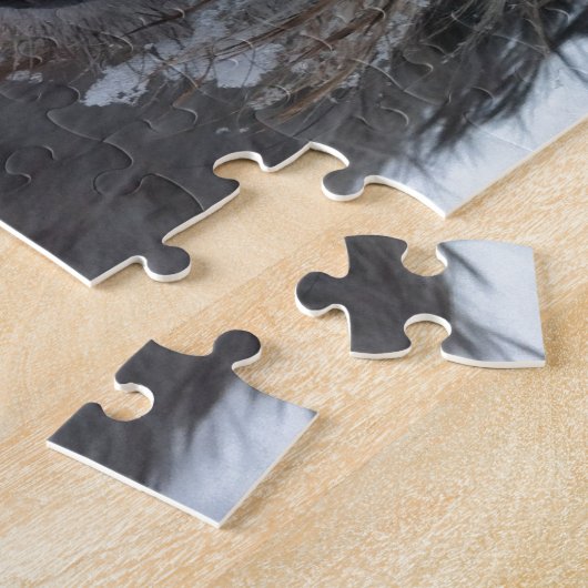 Puzzle chien-loup irlandais jouant dans la neige (Côté)