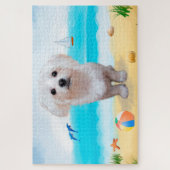 Puzzle Chien maltais sur la plage (Vertical)