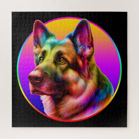 PUZZLE CHIEN MIGNON ARC-EN-CIEL COLORÉ (Vertical)