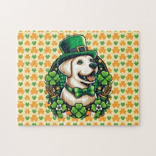 Puzzle Chien mignon de la Saint Patrick (Horizontal)