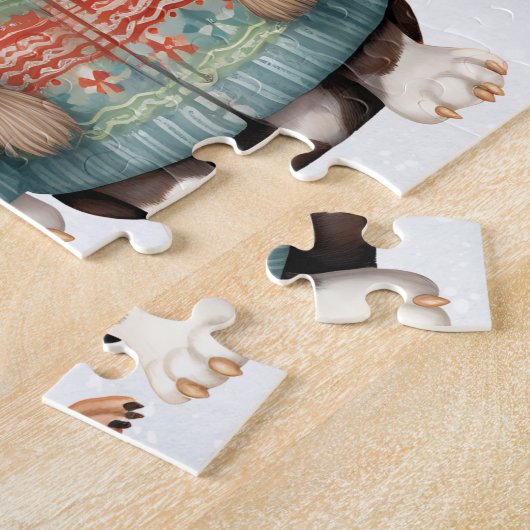 Puzzle Chien mignon Festif Chien d'hiver Chien Chiens Noë (Côté)