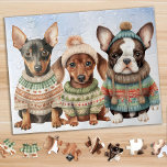 Puzzle Chien mignon Festif Chien d'hiver Chien Chiens Noë<br><div class="desc">Vous cherchez une activité ludique et engageante à partager avec votre famille cette saison des Fêtes? Ne cherchez pas plus loin que notre collection de puzzle avec des chiots adorables et ludiques, vêtus de chandails en tricot d'hiver ! En tant qu'amoureux des chiens, vous adorerez la variété de chiens chiots...</div>