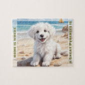 Puzzle Chien mignon Great Pyrenees Chien blanc Nom person (Horizontal)