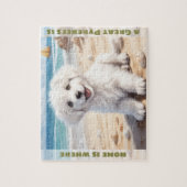 Puzzle Chien mignon Great Pyrenees Chien blanc Nom person (Vertical)