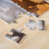 Puzzle Chien mignon Maltais Chiot Citrouille Automne Nom  (Côté)