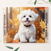 Puzzle Chien mignon Maltais Chiot Citrouille Automne Nom