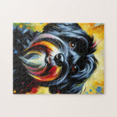 Puzzle Chien noir Havanais acrylique pour imprimer cadeau (Horizontal)