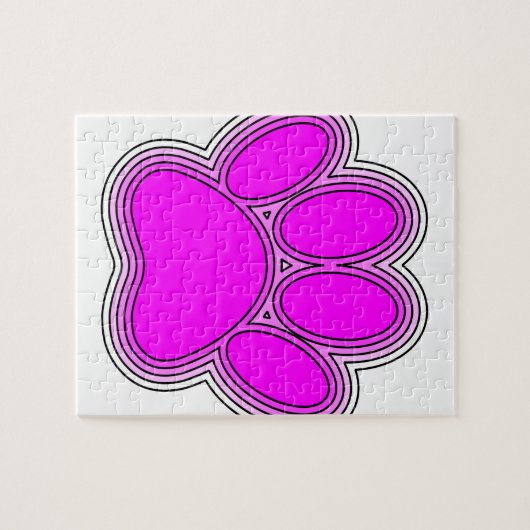 Puzzle Chien Paw En Rose Avec Des Contours (Horizontal)