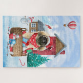 Puzzle Chien Pekingese dans la neige Maison de Chien de N (Horizontal)
