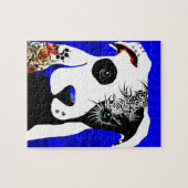 Puzzle Chien Pitbull avec tatouages et piercings (Horizontal)