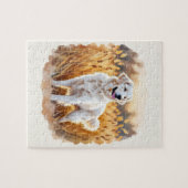 Puzzle Chien Retriever doré blanc (Horizontal)