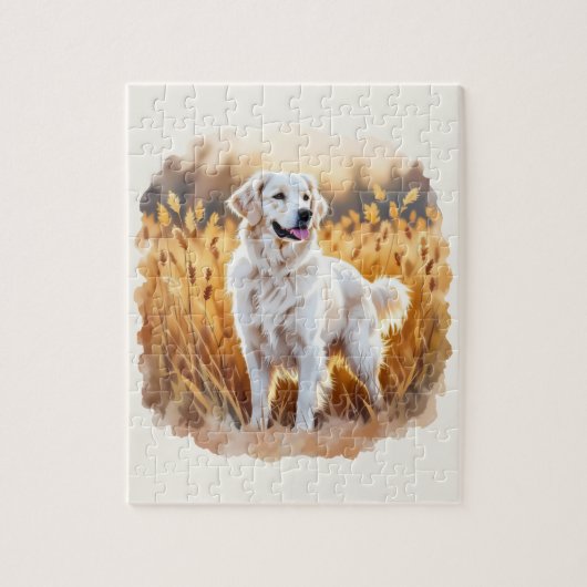 Puzzle Chien Retriever doré blanc (Vertical)