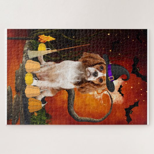 Puzzle Chien roi Halloween Cavalier (Horizontal)
