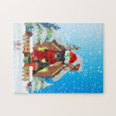Puzzle Chien Rottweiler avec cadeaux de Noël (Horizontal)