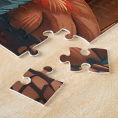 Puzzle Chien Rottweiler avec des cadeaux de Noël cheminée (Côté)