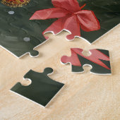 Puzzle Chien Rottweiler dans la neige de Noël (Côté)