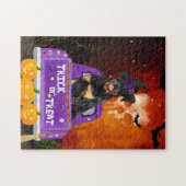 Puzzle Chien Rottweiler dans un camion Halloween (Horizontal)