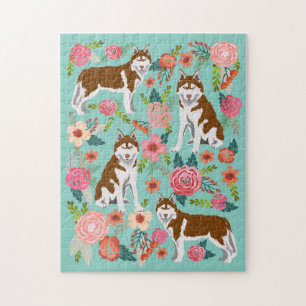 Puzzle Chien roux Vintages floraux