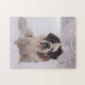 Puzzle Chien Saint Bernard dans la neige (Horizontal)