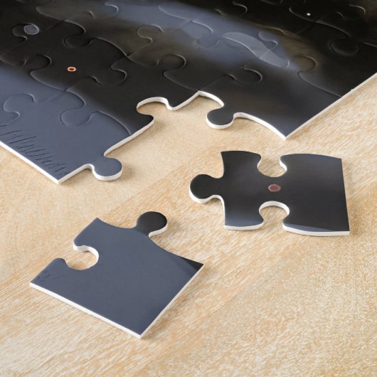 Puzzle Chien Samoyé à Noël de neige (Côté)