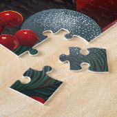 Puzzle Chien Samoyé Avec Foyer Cadeaux De Noël (Côté)