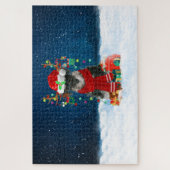 Puzzle Chien Schnauzer avec cadeaux de Noël (Vertical)