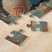 Puzzle Chien Schnauzer Noël Vintage Plage (Côté)