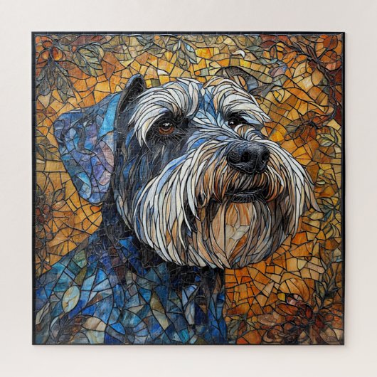 Puzzle Chien Schnauzer représenté avec une précision épou (Vertical)